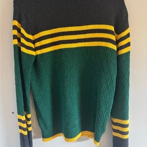 Men's Green and Charcoal Stripe Sweater
